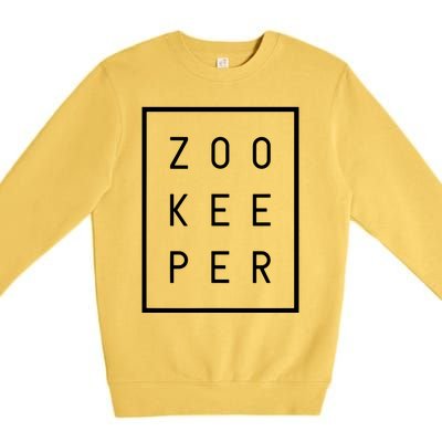 Zookeeper Gifts White Text Zoo Keeper Minimalist Premium Crewneck Sweatshirt