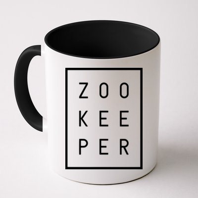 Zookeeper Gifts White Text Zoo Keeper Minimalist Mug