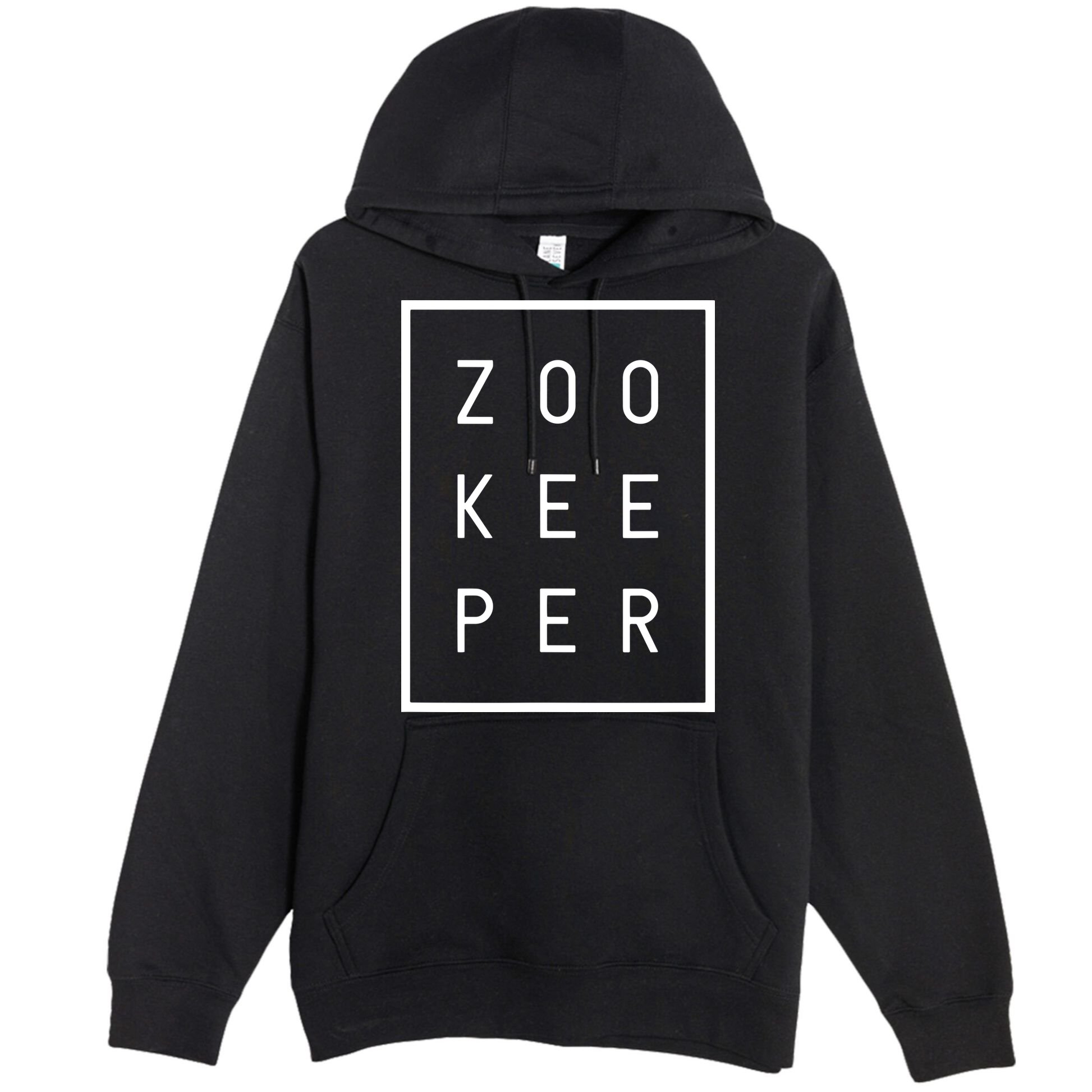 Zookeeper Gifts White Text Zoo Keeper Minimalist Premium Pullover Hoodie
