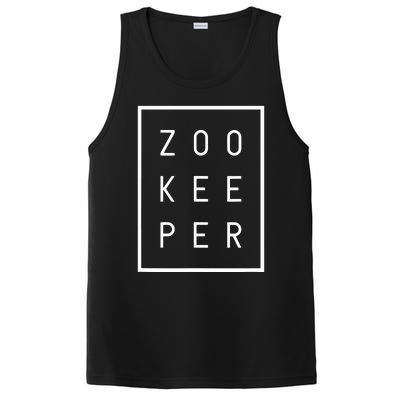 Zookeeper Gifts White Text Zoo Keeper Minimalist PosiCharge Competitor Tank