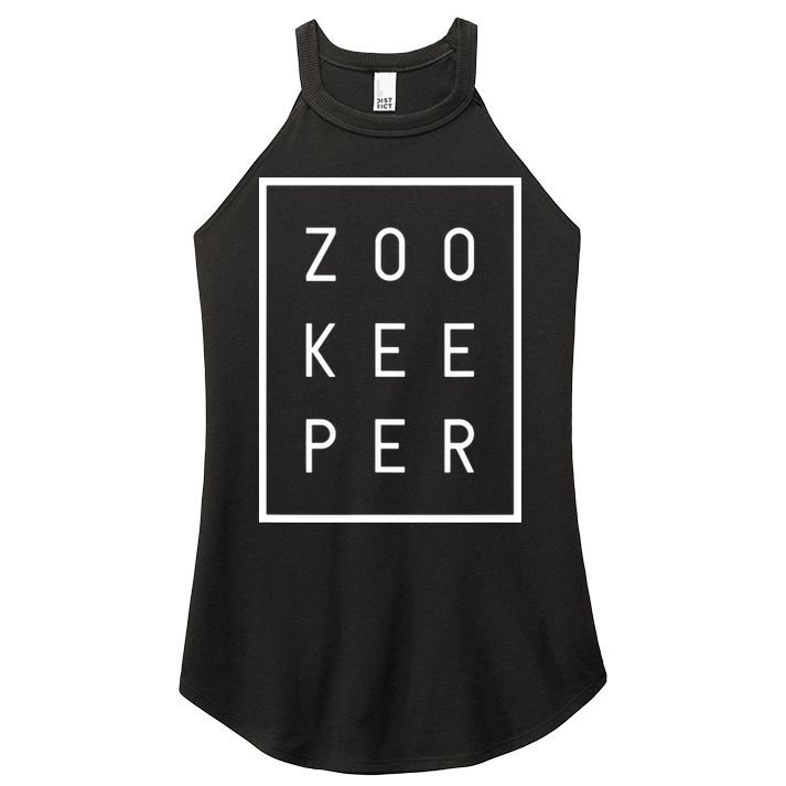 Zookeeper Gifts White Text Zoo Keeper Minimalist Women's Perfect Tri Rocker Tank