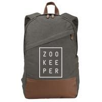 Zookeeper Gifts White Text Zoo Keeper Minimalist Cotton Canvas Backpack