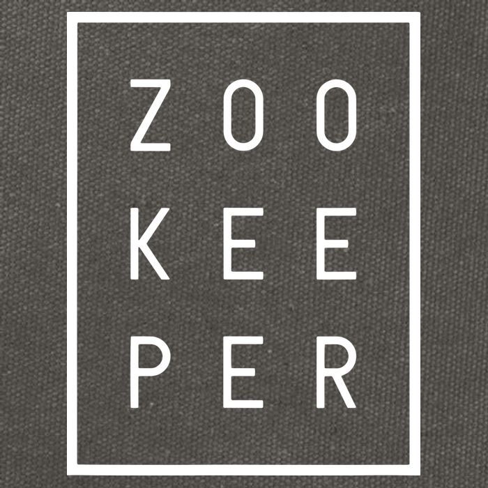 Zookeeper Gifts White Text Zoo Keeper Minimalist Cotton Canvas Backpack