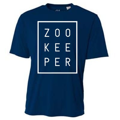 Zookeeper Gifts White Text Zoo Keeper Minimalist Cooling Performance Crew T-Shirt