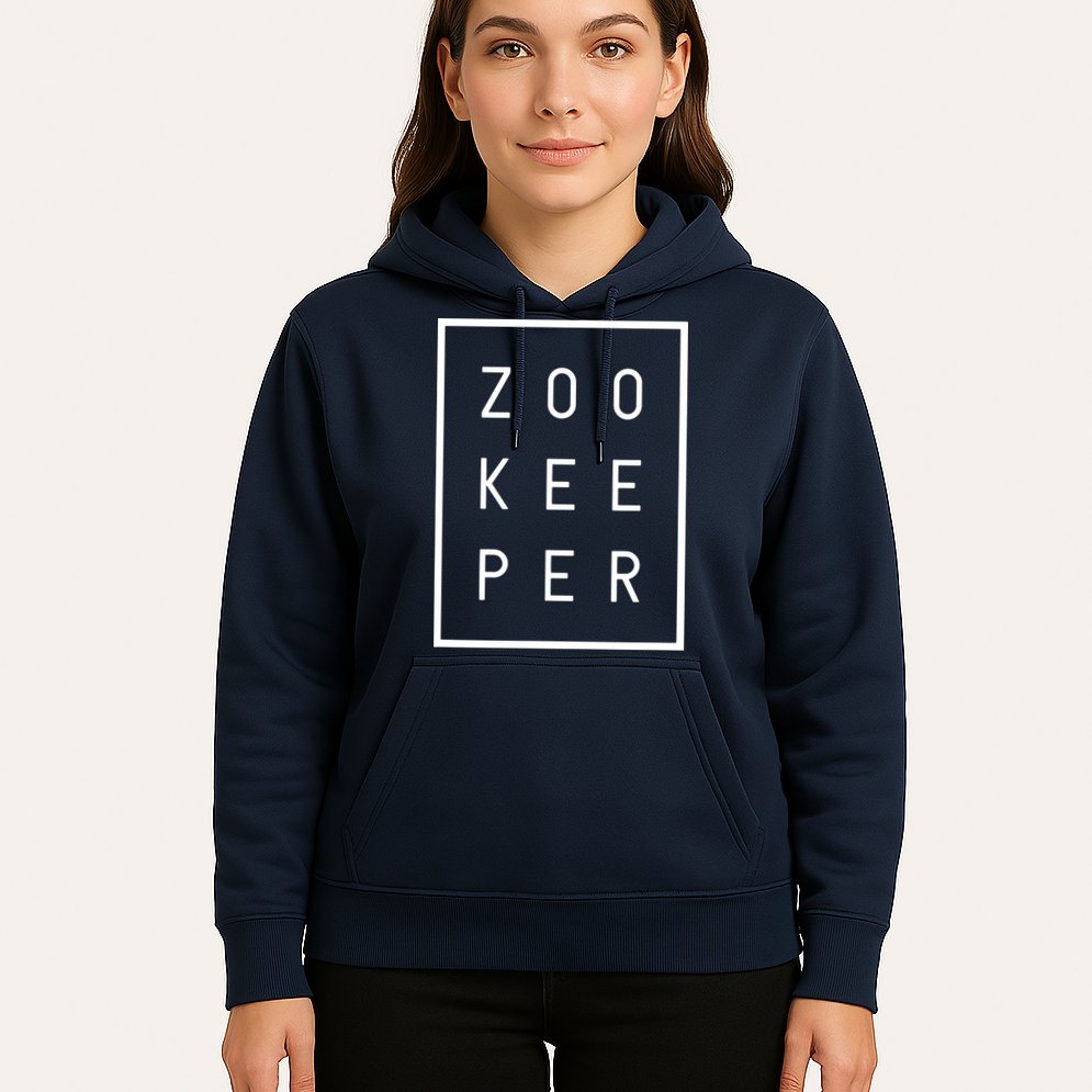Zookeeper Gifts White Text Zoo Keeper Minimalist Hoodie