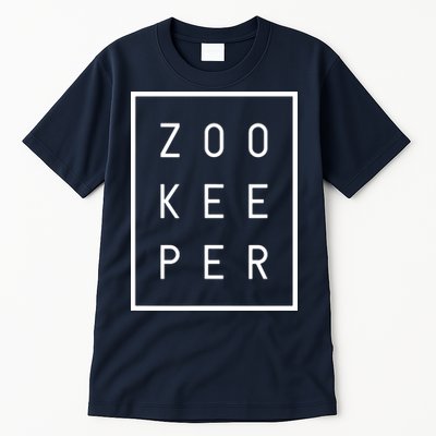 Zookeeper Gifts White Text Zoo Keeper Minimalist Tall T-Shirt
