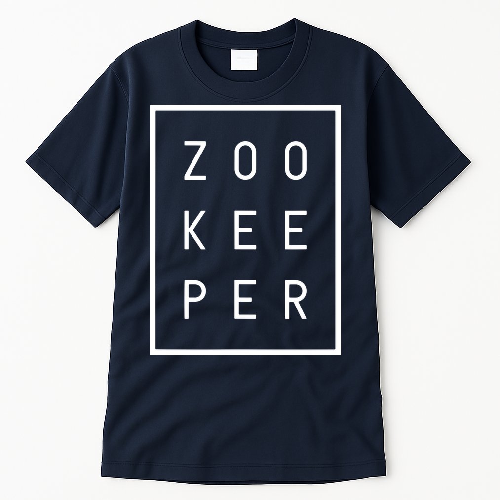 Zookeeper Gifts White Text Zoo Keeper Minimalist Tall T-Shirt