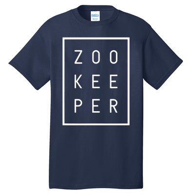 Zookeeper Gifts White Text Zoo Keeper Minimalist Tall T-Shirt