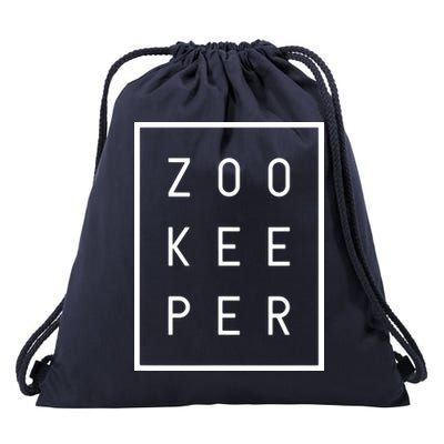 Zookeeper Gifts White Text Zoo Keeper Minimalist Drawstring Bag