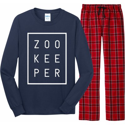 Zookeeper Gifts White Text Zoo Keeper Minimalist Long Sleeve Pajama Set