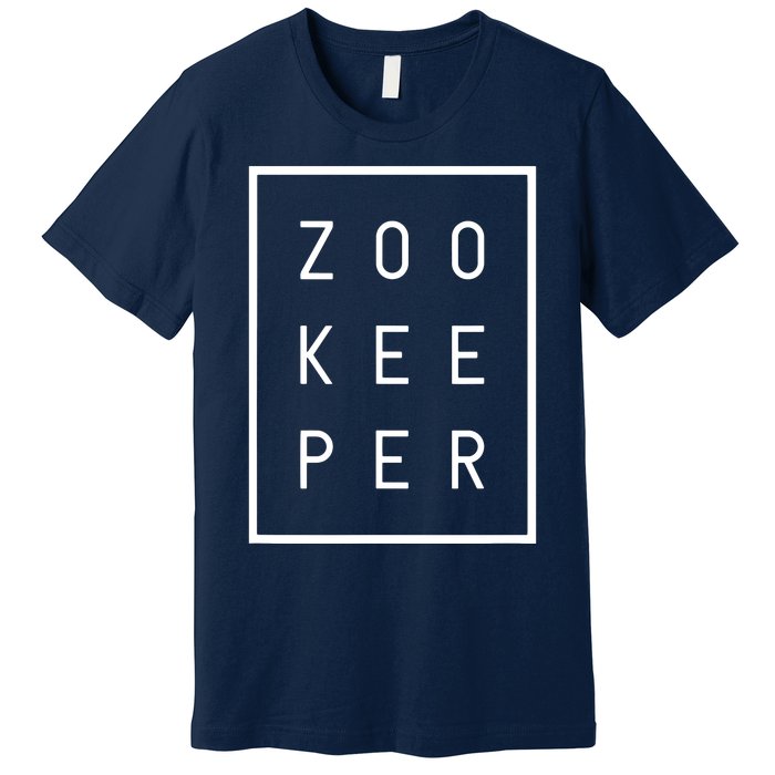 Zookeeper Gifts White Text Zoo Keeper Minimalist Premium T-Shirt