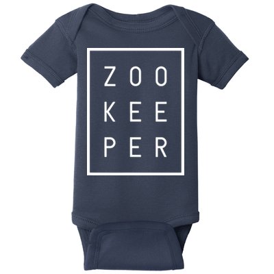 Zookeeper Gifts White Text Zoo Keeper Minimalist Baby Bodysuit
