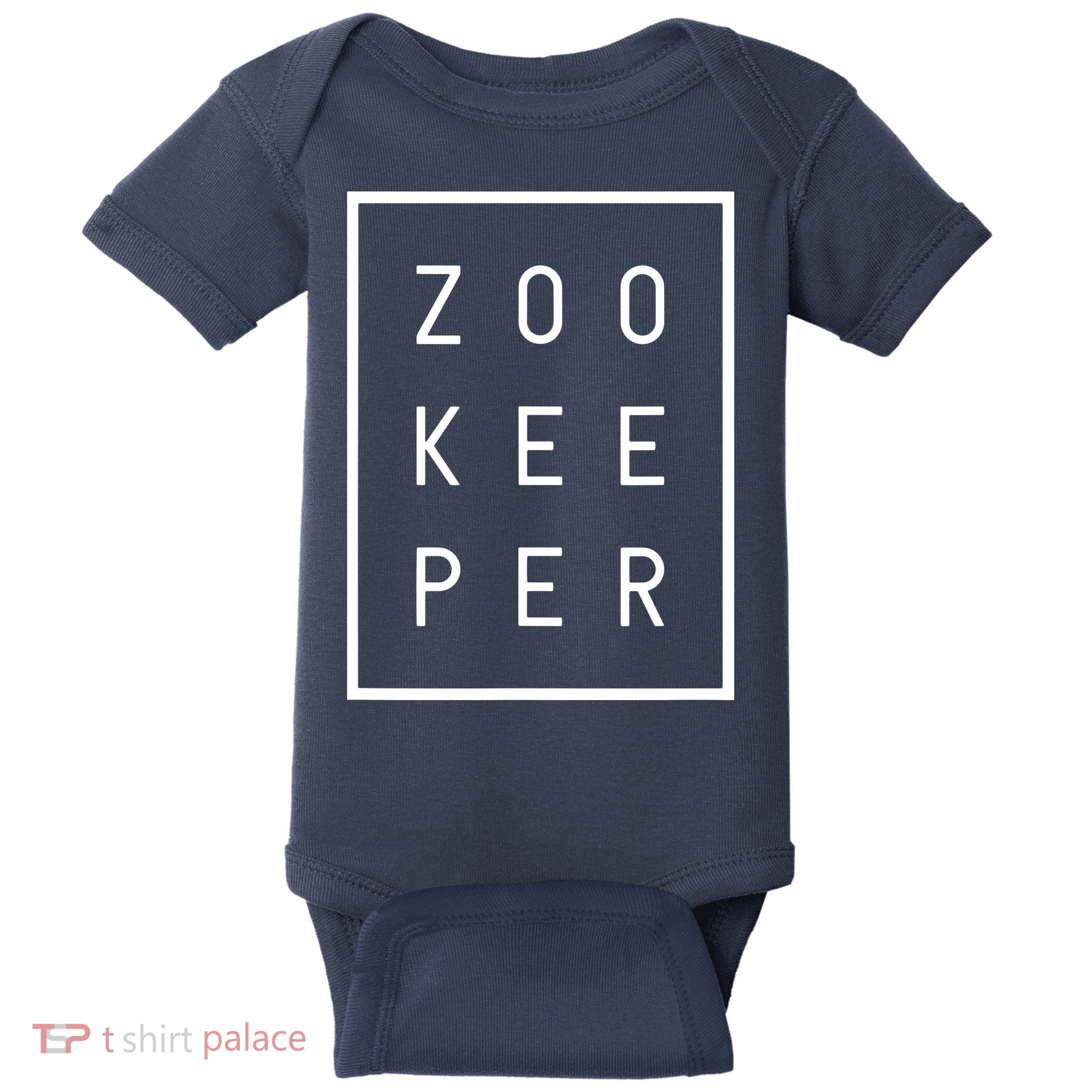 Zookeeper Gifts White Text Zoo Keeper Minimalist Baby Bodysuit