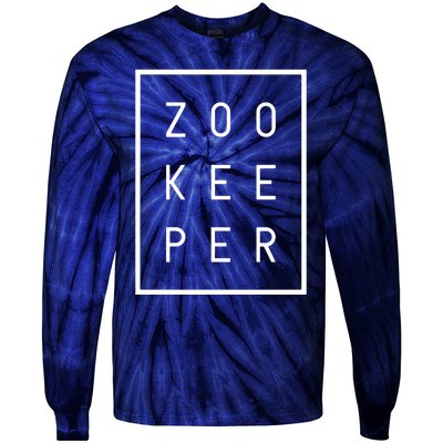 Zookeeper Gifts White Text Zoo Keeper Minimalist Tie-Dye Long Sleeve Shirt