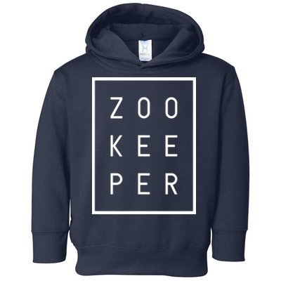 Zookeeper Gifts White Text Zoo Keeper Minimalist Toddler Hoodie
