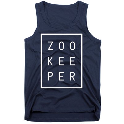 Zookeeper Gifts White Text Zoo Keeper Minimalist Tank Top