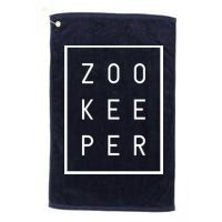 Zookeeper Gifts White Text Zoo Keeper Minimalist Golf Towel