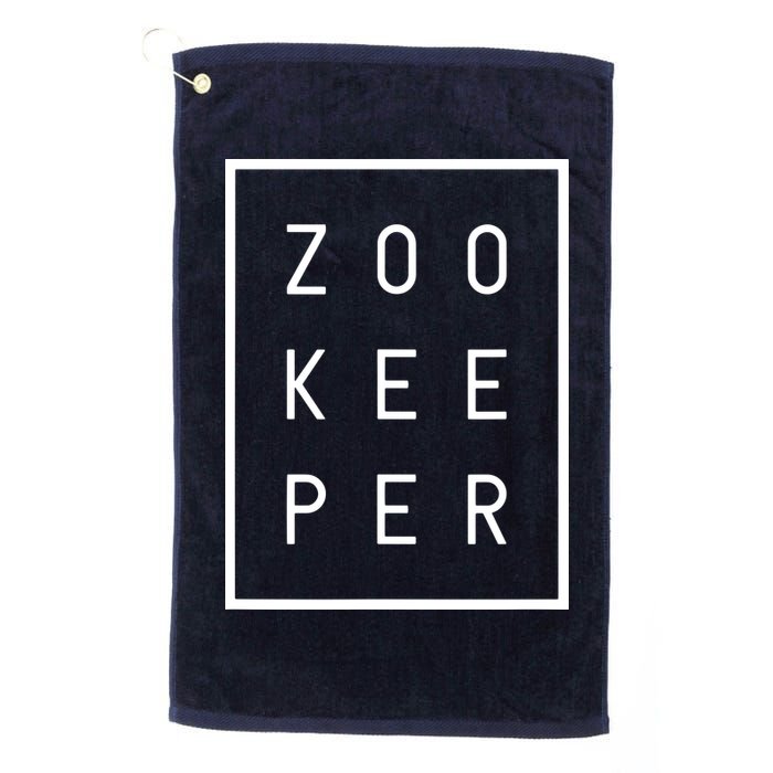 Zookeeper Gifts White Text Zoo Keeper Minimalist Golf Towel