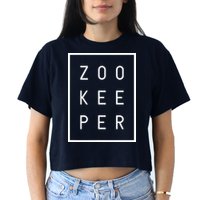 Zookeeper Gifts White Text Zoo Keeper Minimalist Crop Top