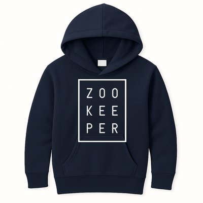Zookeeper Gifts White Text Zoo Keeper Minimalist Kids Hoodie