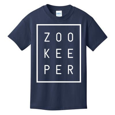 Zookeeper Gifts White Text Zoo Keeper Minimalist Kids T-Shirt
