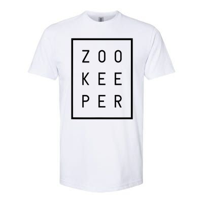 Zookeeper Gifts White Text Zoo Keeper Minimalist Softstyle CVC T-Shirt