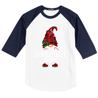 Zoologist Gnome Xmas Family Matching Plaid Christmas Gnomes Gift Baseball Sleeve Shirt