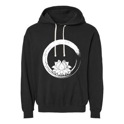 Zen Gift Zen Circle Lotus Flower Yoga Meaningful Gift Garment-Dyed Fleece Hoodie