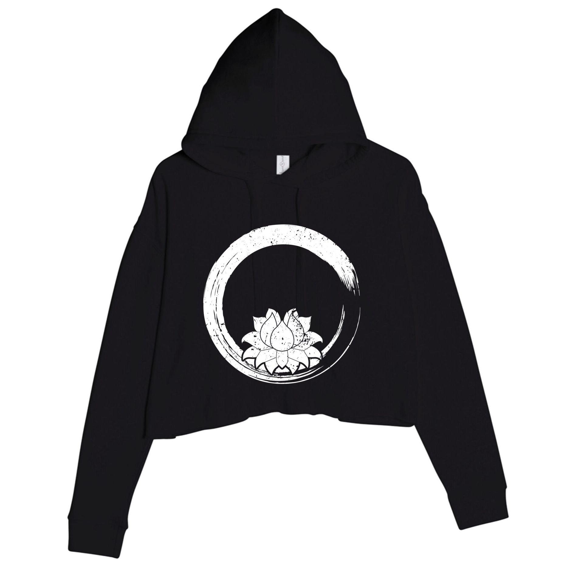 Zen Gift Zen Circle Lotus Flower Yoga Meaningful Gift Crop Fleece Hoodie