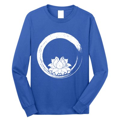 Zen Gift Zen Circle Lotus Flower Yoga Meaningful Gift Long Sleeve Shirt