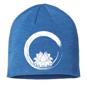 Zen Gift Zen Circle Lotus Flower Yoga Meaningful Gift Sustainable Beanie