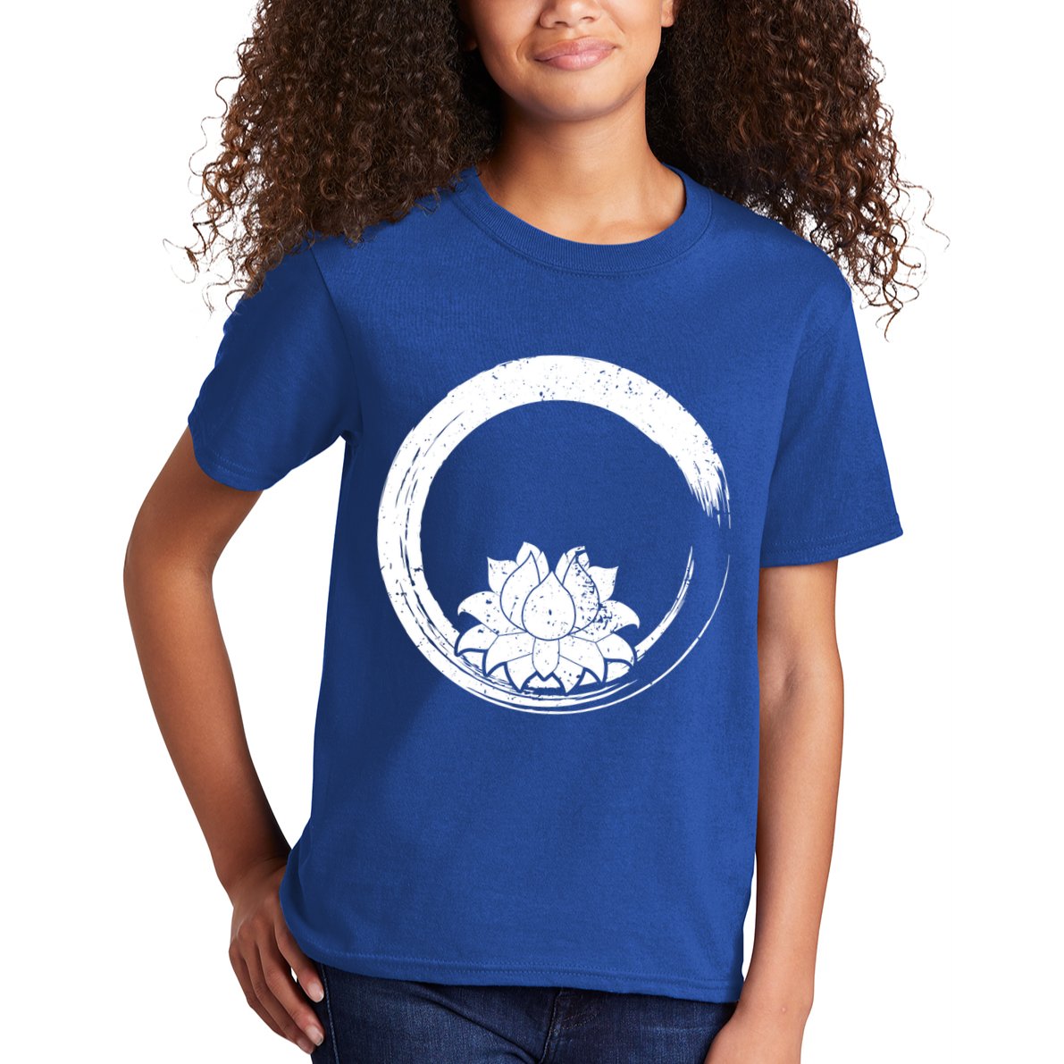 Zen Gift Zen Circle Lotus Flower Yoga Meaningful Gift Kids T-Shirt