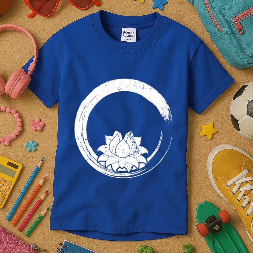 Zen Gift Zen Circle Lotus Flower Yoga Meaningful Gift Kids T-Shirt