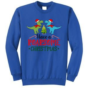 Zykj Have A Roarsome Christmas Dinosaur Merry Xmas Funny Gift Sweatshirt