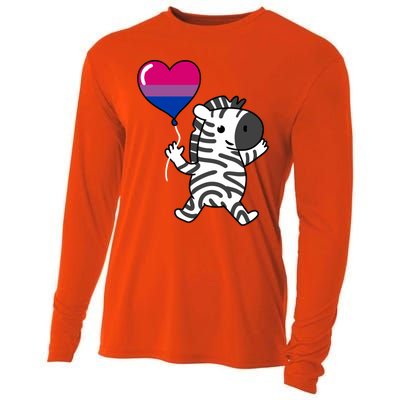 Zebra Heart Balloon Bisexual Pride Cool Gift Cooling Performance Long Sleeve Crew