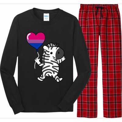 Zebra Heart Balloon Bisexual Pride Cool Gift Long Sleeve Pajama Set