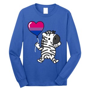 Zebra Heart Balloon Bisexual Pride Cool Gift Long Sleeve Shirt