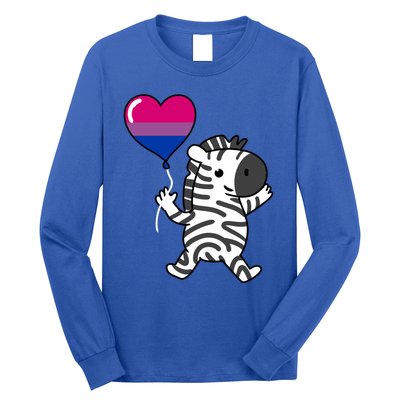 Zebra Heart Balloon Bisexual Pride Cool Gift Long Sleeve Shirt