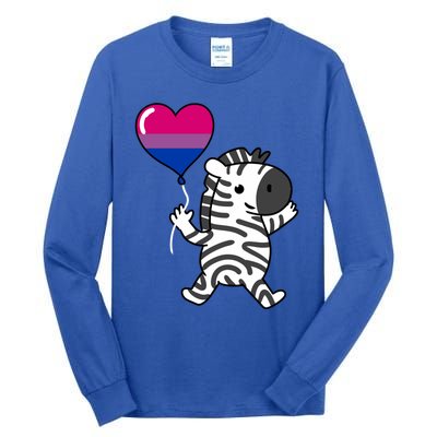 Zebra Heart Balloon Bisexual Pride Cool Gift Tall Long Sleeve T-Shirt