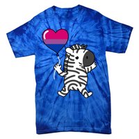 Zebra Heart Balloon Bisexual Pride Cool Gift Tie-Dye T-Shirt