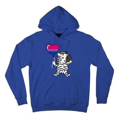 Zebra Heart Balloon Bisexual Pride Cool Gift Tall Hoodie