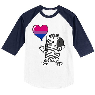 Zebra Heart Balloon Bisexual Pride Cool Gift Baseball Sleeve Shirt