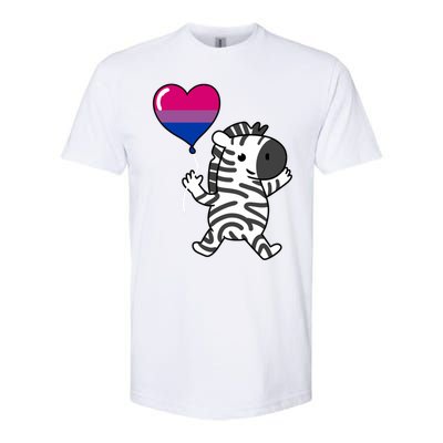 Zebra Heart Balloon Bisexual Pride Cool Gift Softstyle® CVC T-Shirt