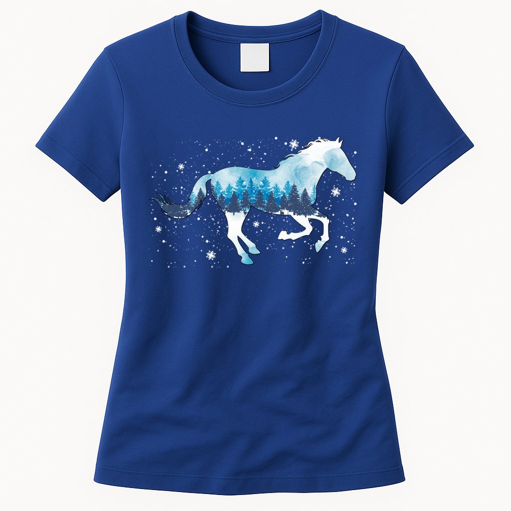 Zaml Horse Christmas Pajama Merry Xmas Riding Horse Lover Gift Womens T-Shirt