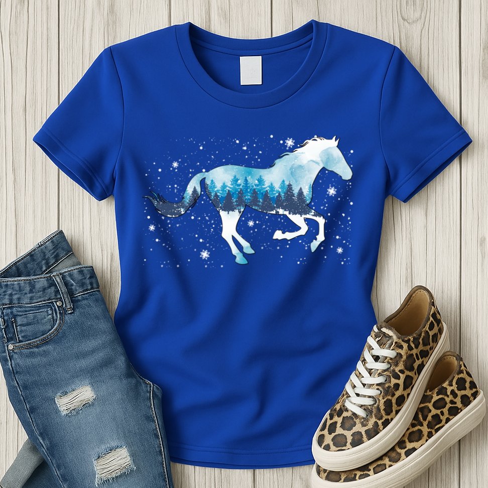Zaml Horse Christmas Pajama Merry Xmas Riding Horse Lover Gift Womens T-Shirt