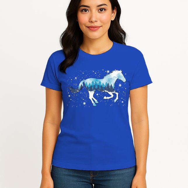 Zaml Horse Christmas Pajama Merry Xmas Riding Horse Lover Gift Womens T-Shirt