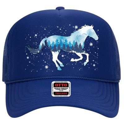 Zaml Horse Christmas Pajama Merry Xmas Riding Horse Lover Gift High Crown Mesh Back Trucker Hat