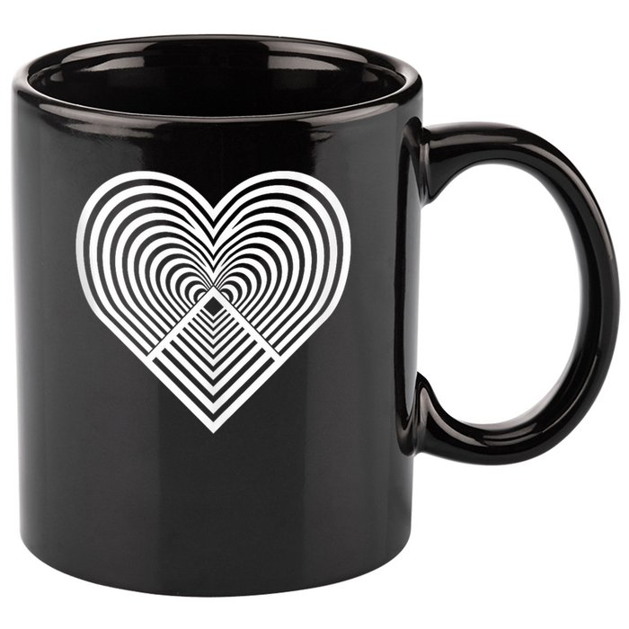 Zen Heart - Find Your Calm. Mindful Inner Peace Love Symbol 11oz C Handle Ceramic Mug