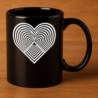 Zen Heart - Find Your Calm. Mindful Inner Peace Love Symbol 11oz C Handle Ceramic Mug