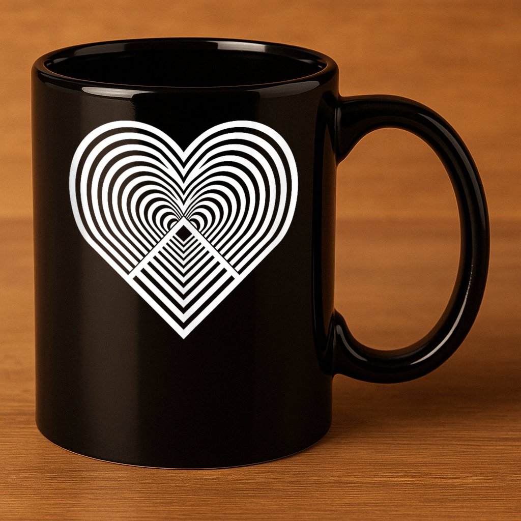 Zen Heart - Find Your Calm. Mindful Inner Peace Love Symbol 11oz C Handle Ceramic Mug